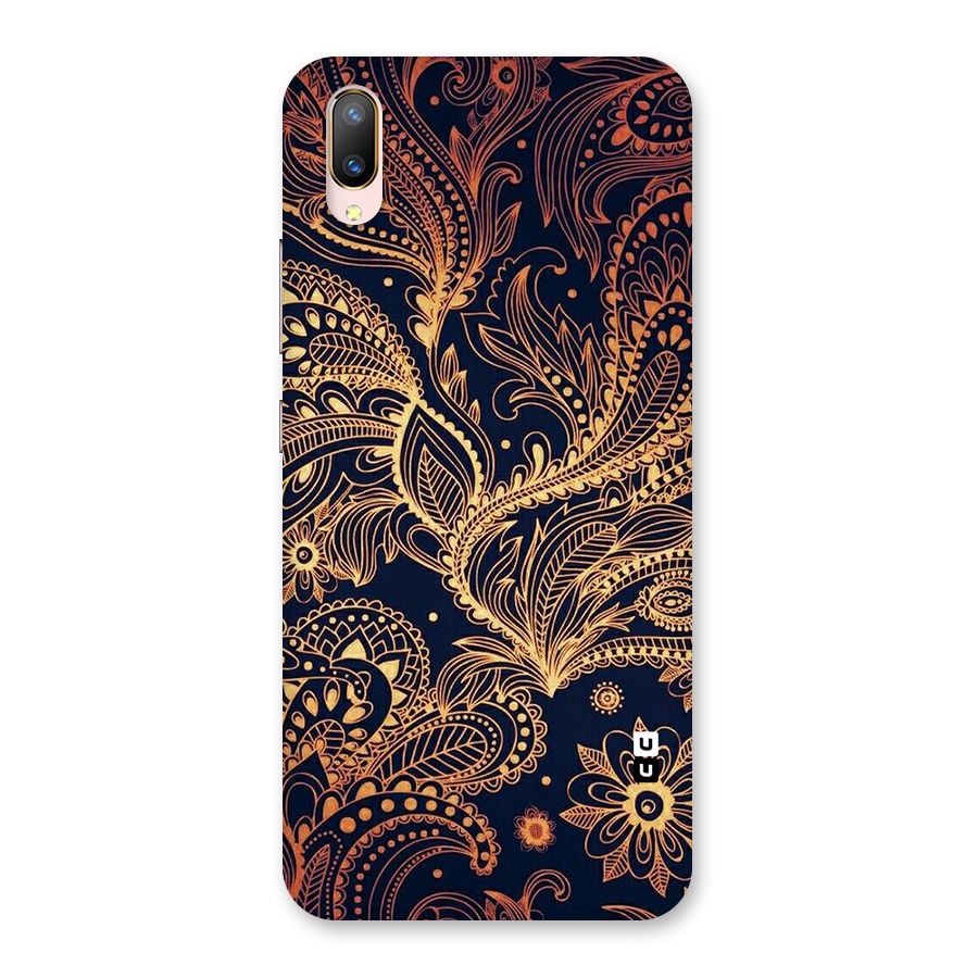 Classy Golden Leafy Design Back Case for Vivo V11 Pro