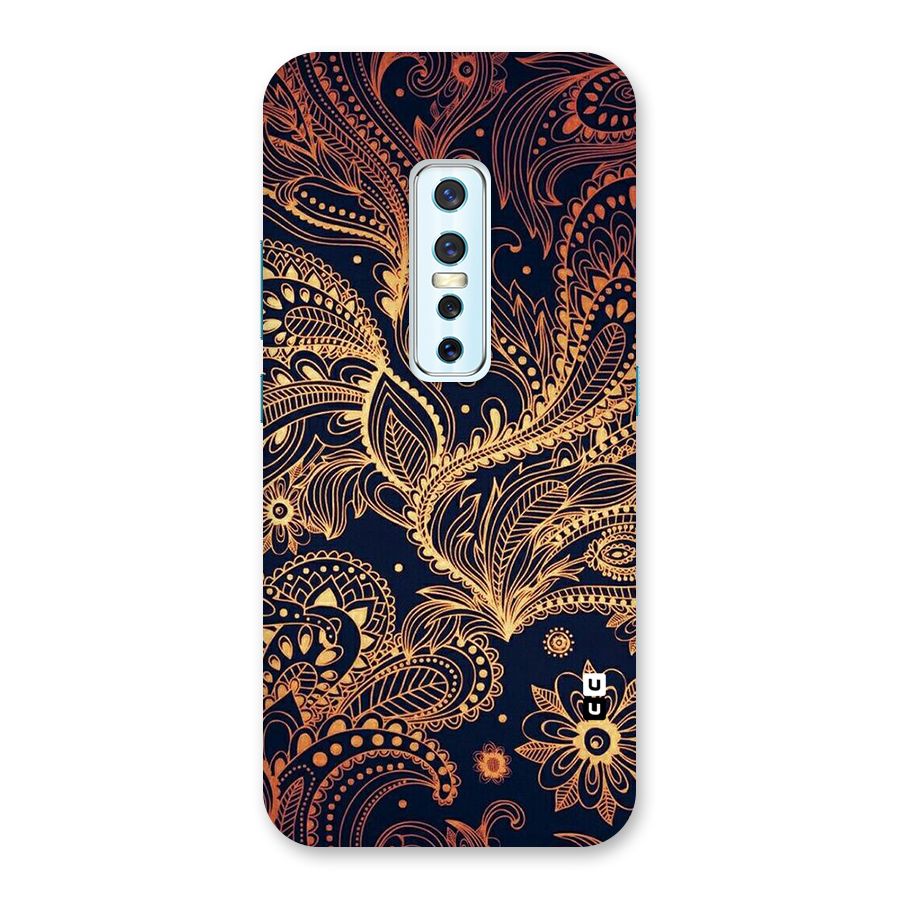 Classy Golden Leafy Design Back Case for Vivo V17 Pro