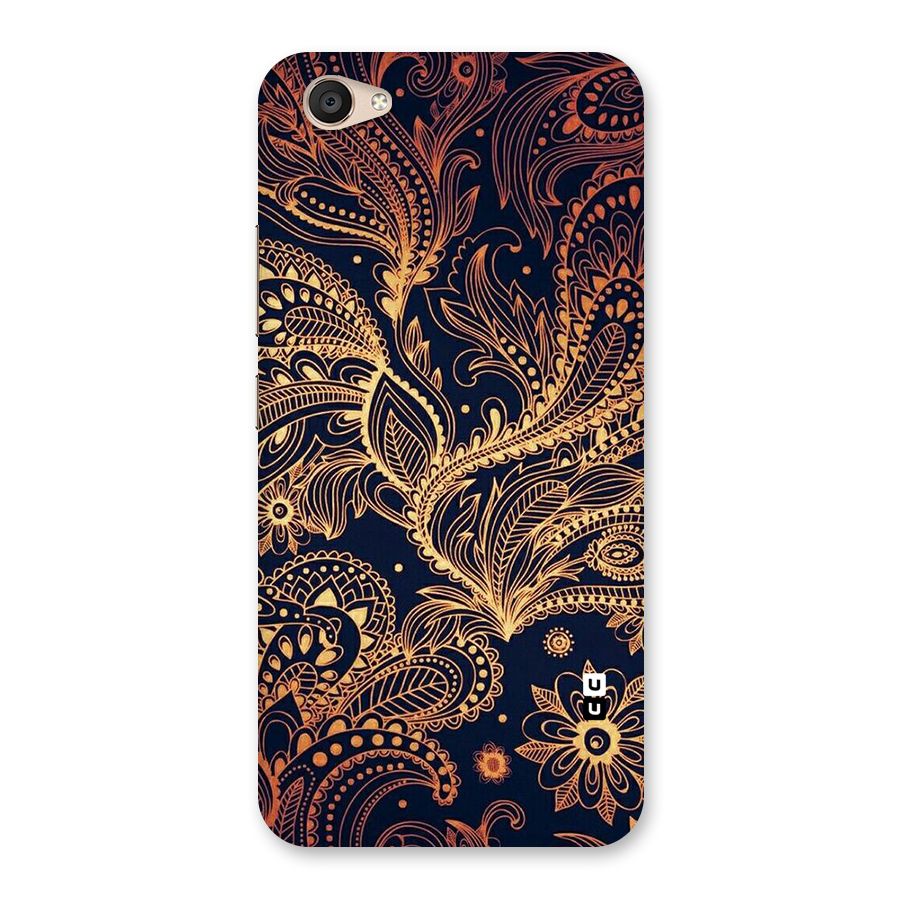 Classy Golden Leafy Design Back Case for Vivo V5 Plus