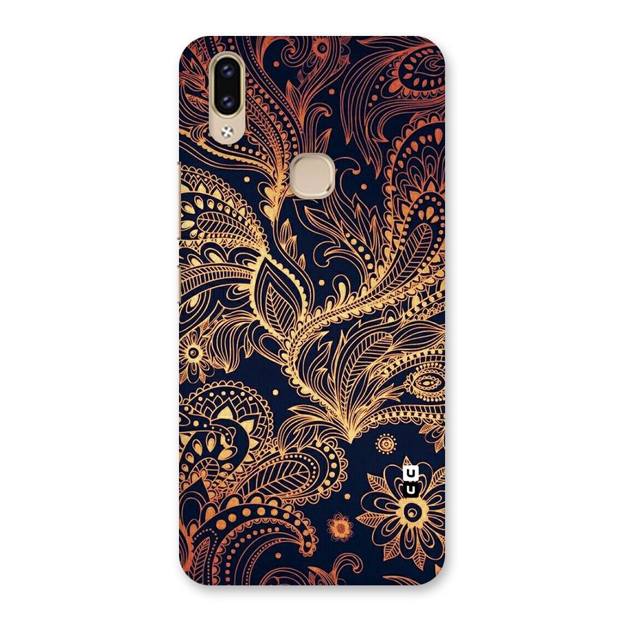 Classy Golden Leafy Design Back Case for Vivo V9 Youth