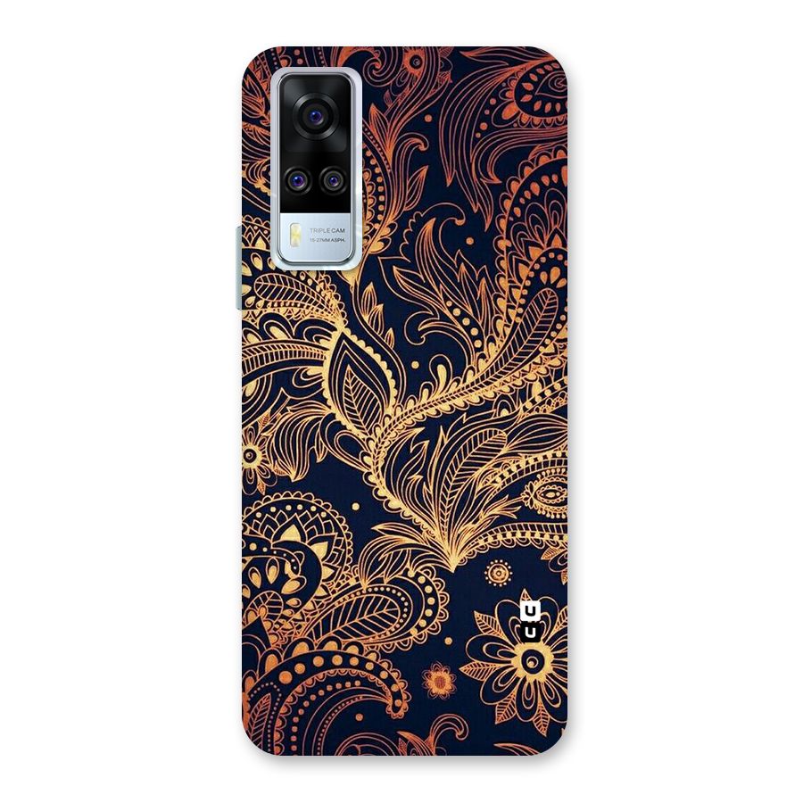 Classy Golden Leafy Design Back Case for Vivo Y31