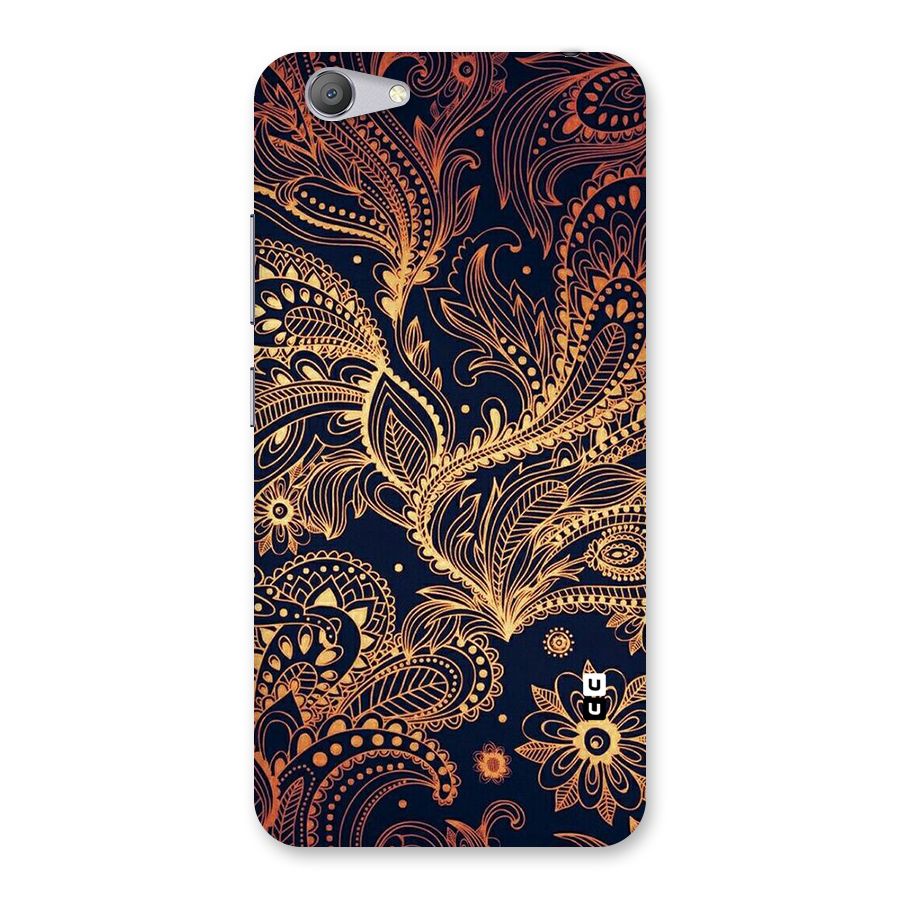 Classy Golden Leafy Design Back Case for Vivo Y53