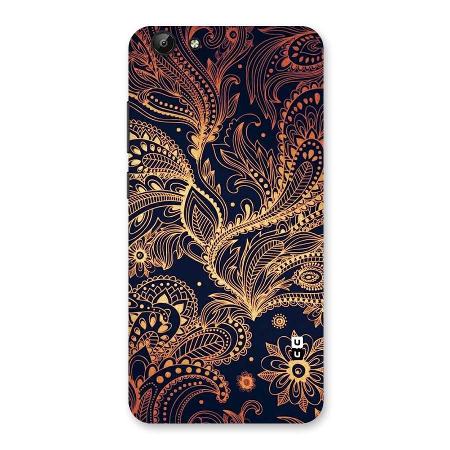 Classy Golden Leafy Design Back Case for Vivo Y69