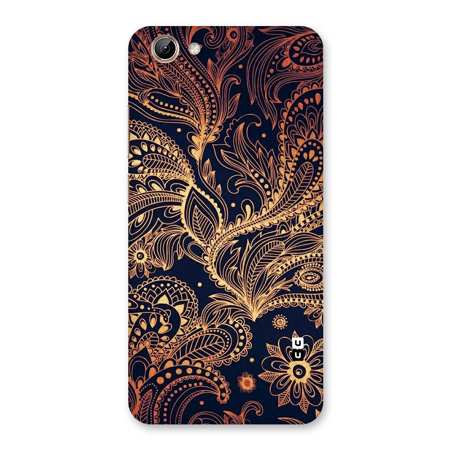Classy Golden Leafy Design Back Case for Vivo Y71
