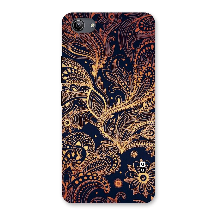 Classy Golden Leafy Design Back Case for Vivo Y81i