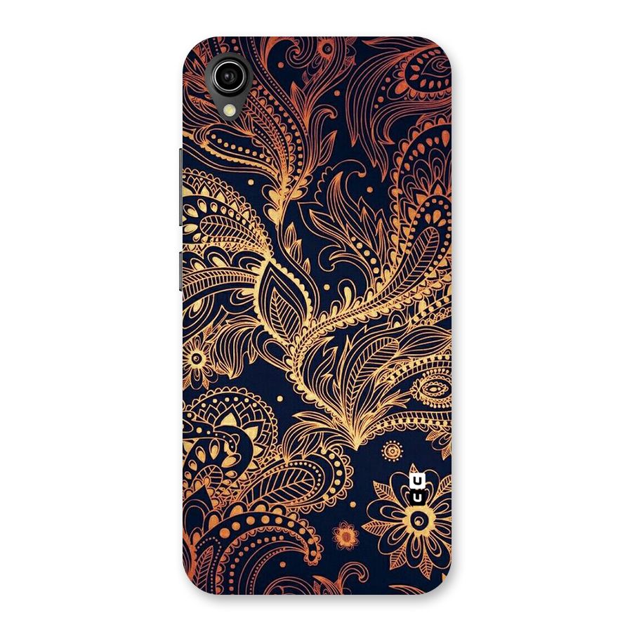Classy Golden Leafy Design Back Case for Vivo Y90