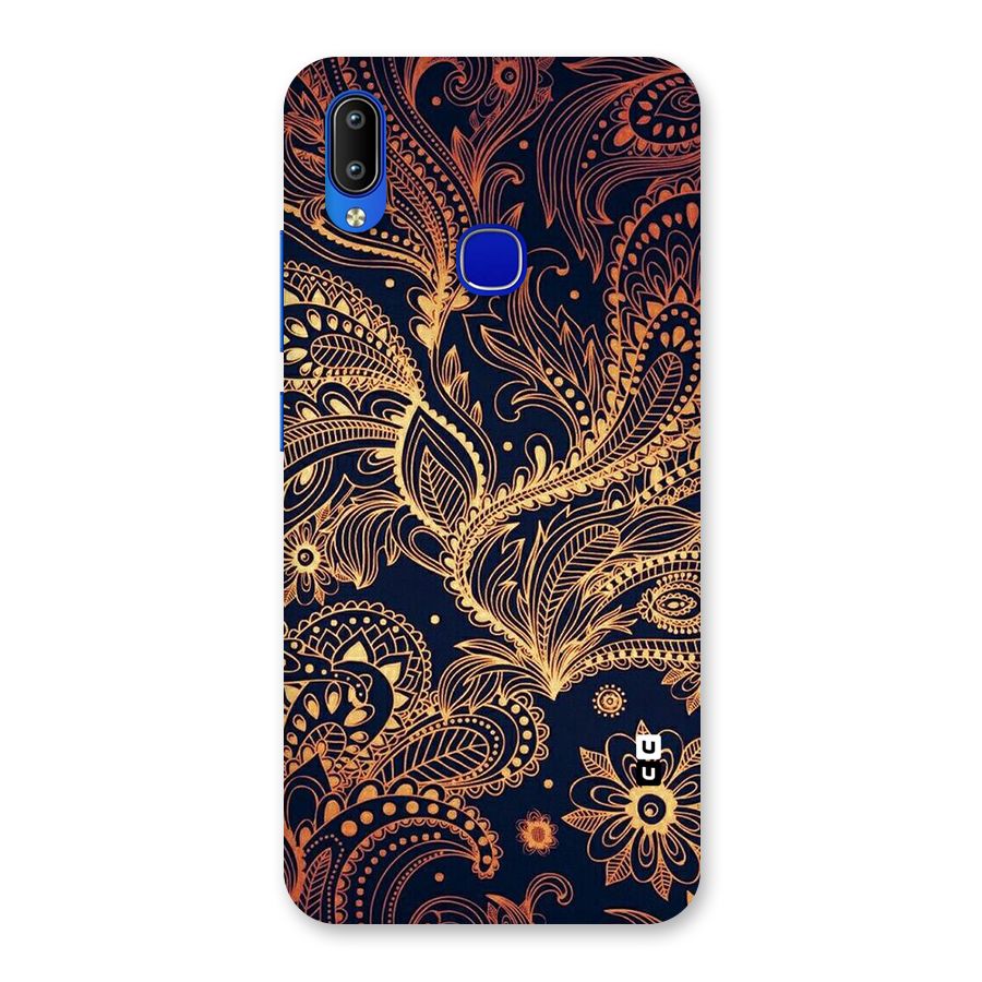 Classy Golden Leafy Design Back Case for Vivo Y91
