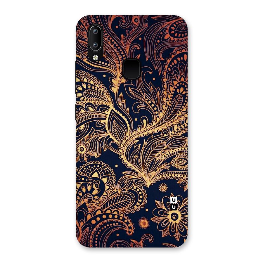 Classy Golden Leafy Design Back Case for Vivo Y93