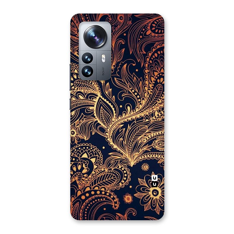 Classy Golden Leafy Design Back Case for Xiaomi 12 Pro