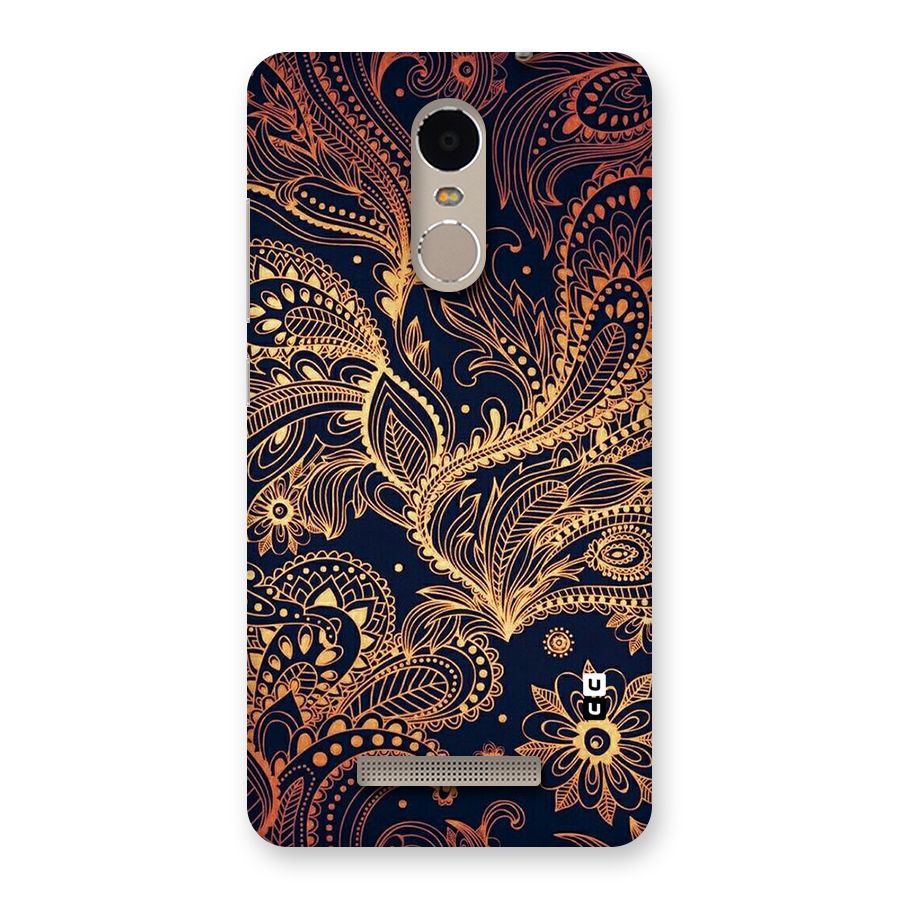 Classy Golden Leafy Design Back Case for Xiaomi Redmi Note 3