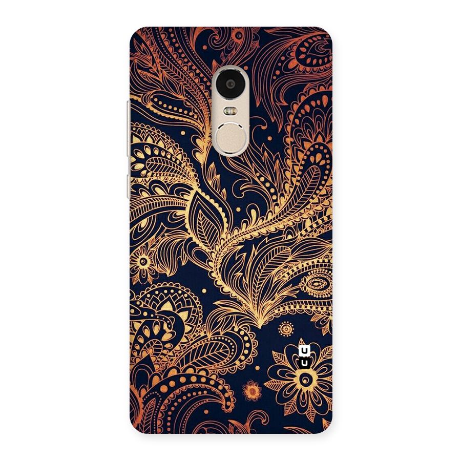 Classy Golden Leafy Design Back Case for Xiaomi Redmi Note 4