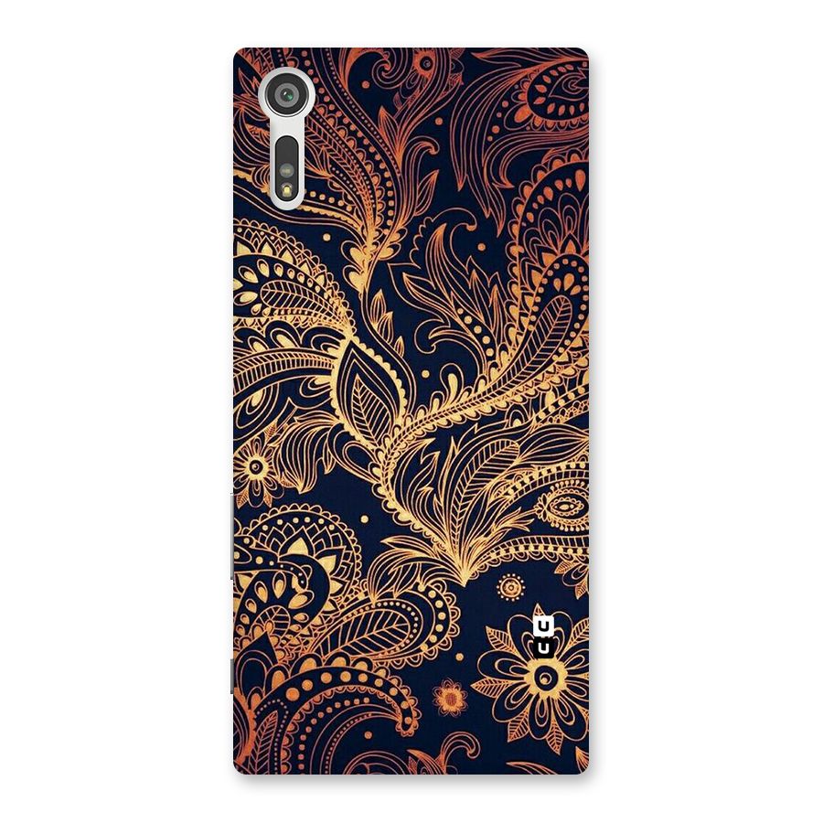 Classy Golden Leafy Design Back Case for Xperia XZ