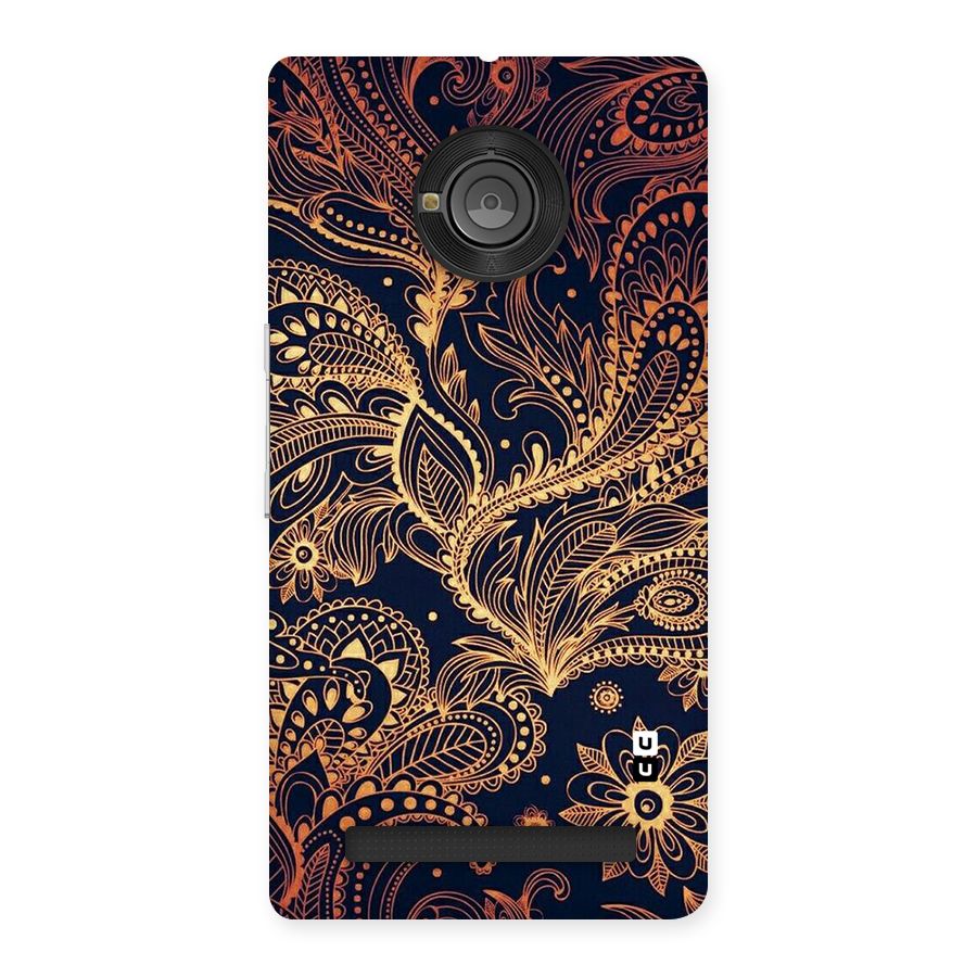 Classy Golden Leafy Design Back Case for Yu Yunique