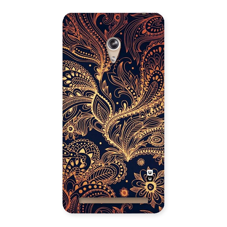 Classy Golden Leafy Design Back Case for Zenfone 6