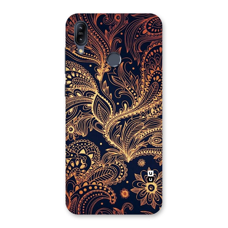 Classy Golden Leafy Design Back Case for Zenfone Max M2