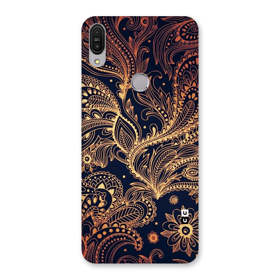 Classy Golden Leafy Design Back Case for Zenfone Max Pro M1