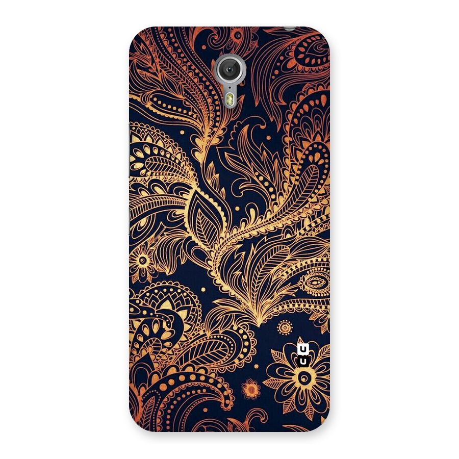 Classy Golden Leafy Design Back Case for Zuk Z1