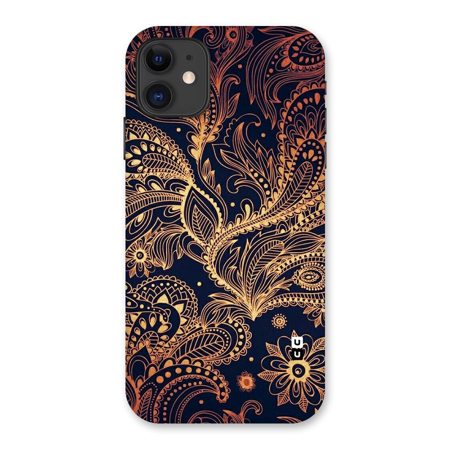 Classy Golden Leafy Design Back Case for iPhone 11