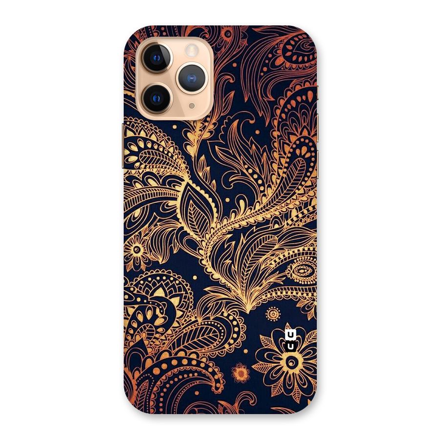 Classy Golden Leafy Design Back Case for iPhone 11 Pro