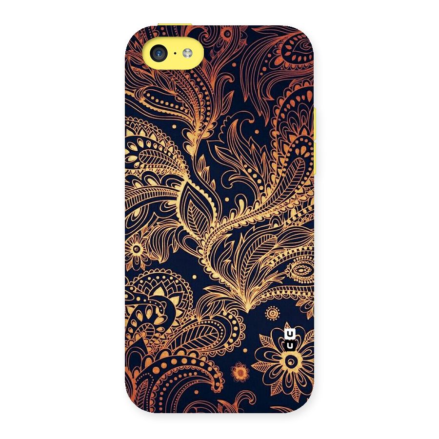 Classy Golden Leafy Design Back Case for iPhone 5C