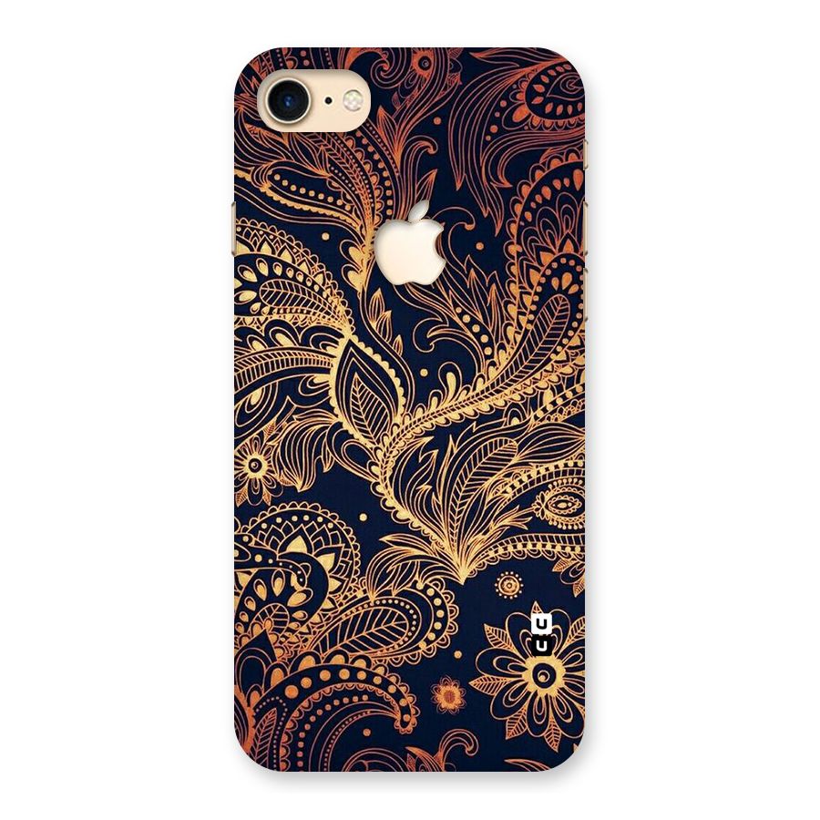 Classy Golden Leafy Design Back Case for iPhone 7 Apple Cut