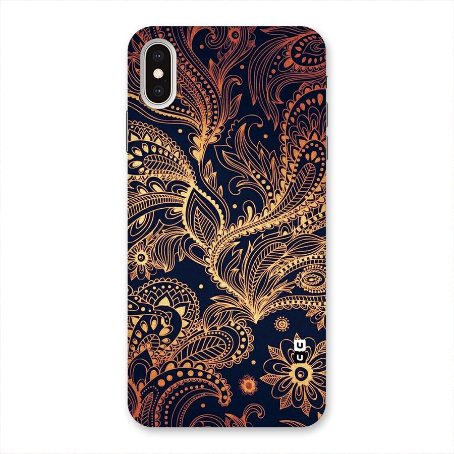 Classy Golden Leafy Design Back Case for iPhone XS Max