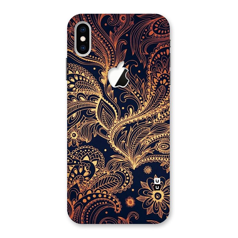 Classy Golden Leafy Design Back Case for iPhone XS Max Apple Cut