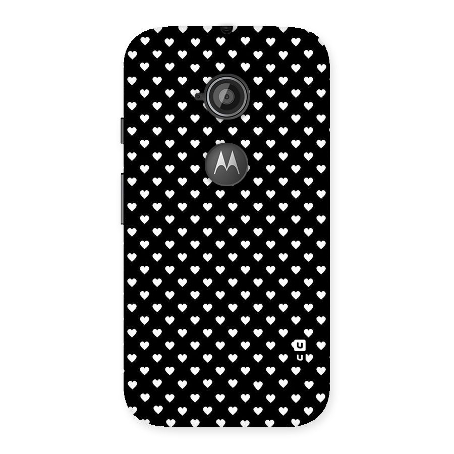 Classy Hearty Polka Back Case for Moto E 2nd Gen