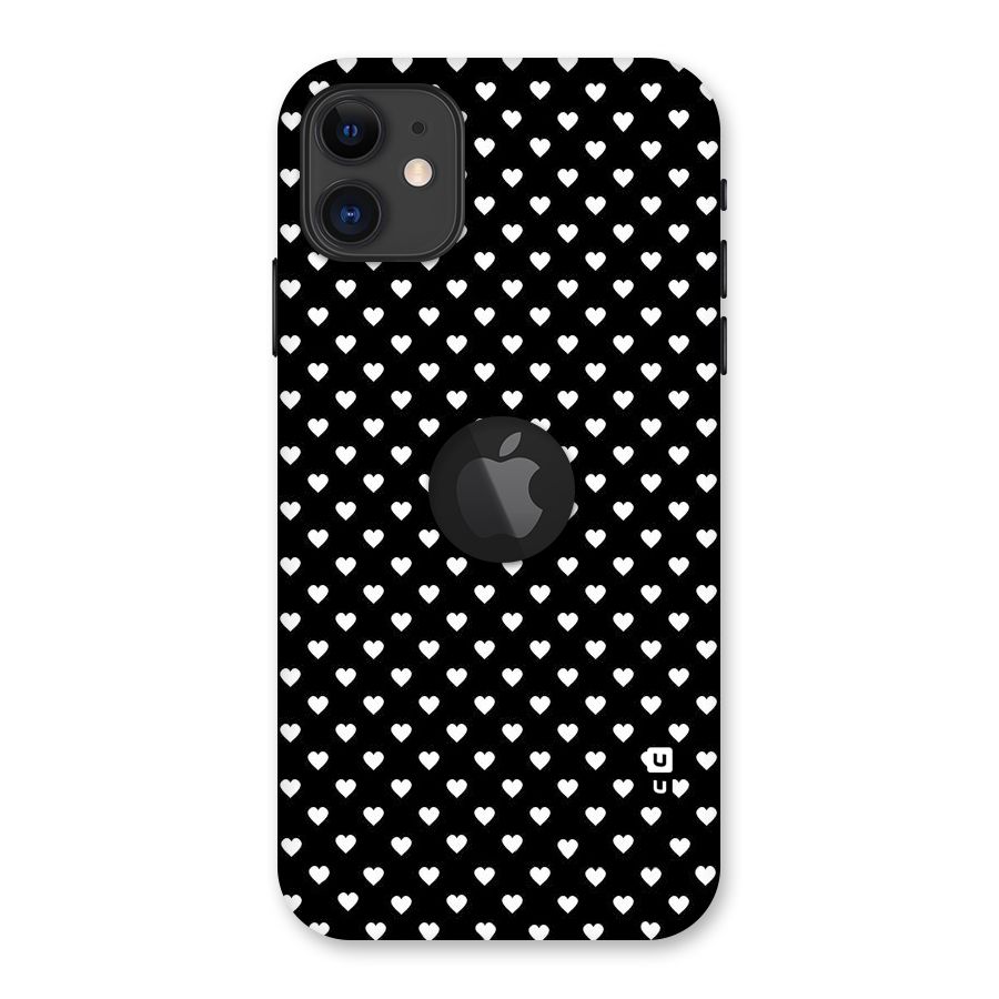Classy Hearty Polka Back Case for iPhone 11 Logo Cut