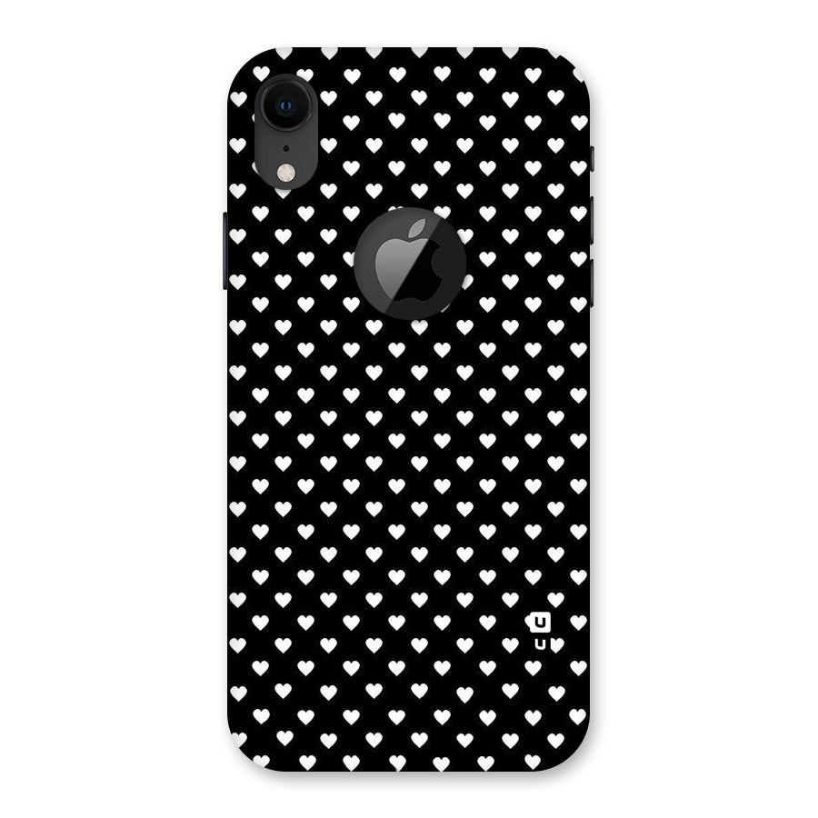 Classy Hearty Polka Back Case for iPhone XR Logo Cut