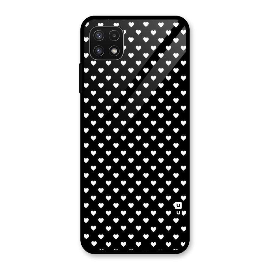 Classy Hearty Polka Glass Back Case for Galaxy A22 5G
