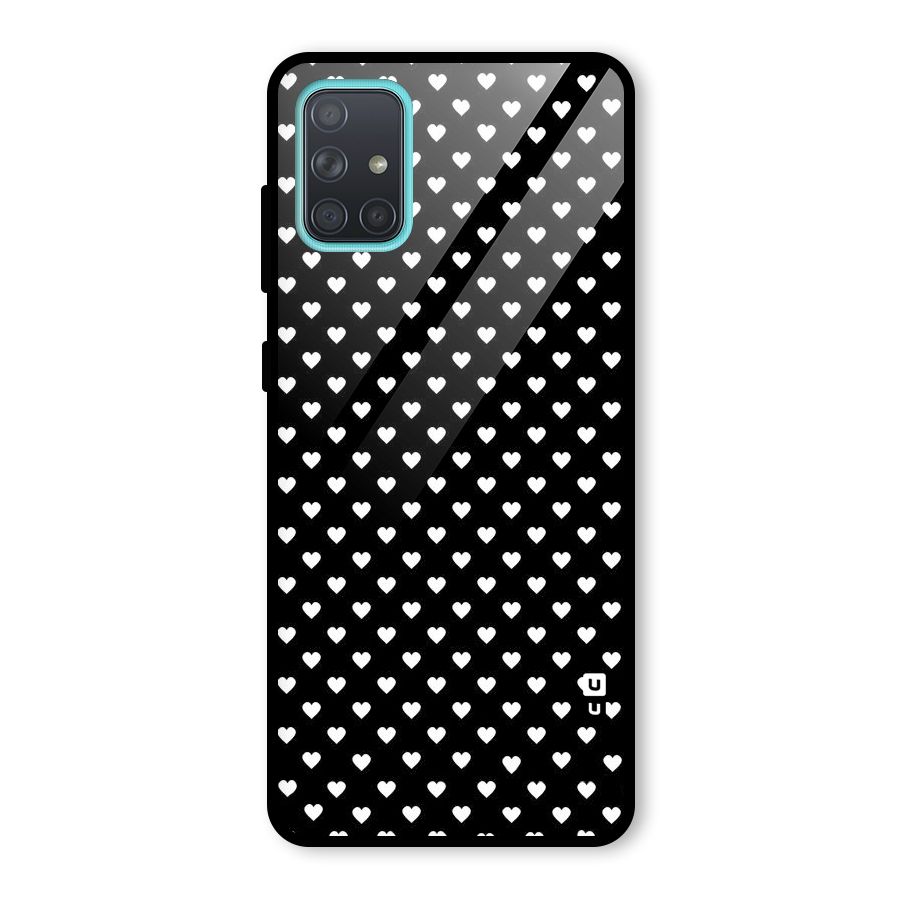 Classy Hearty Polka Glass Back Case for Galaxy A71