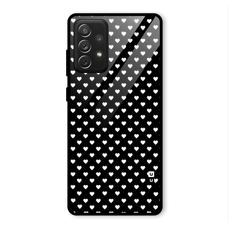 Classy Hearty Polka Glass Back Case for Galaxy A72