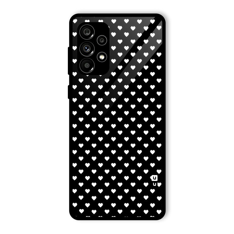 Classy Hearty Polka Glass Back Case for Galaxy A73 5G