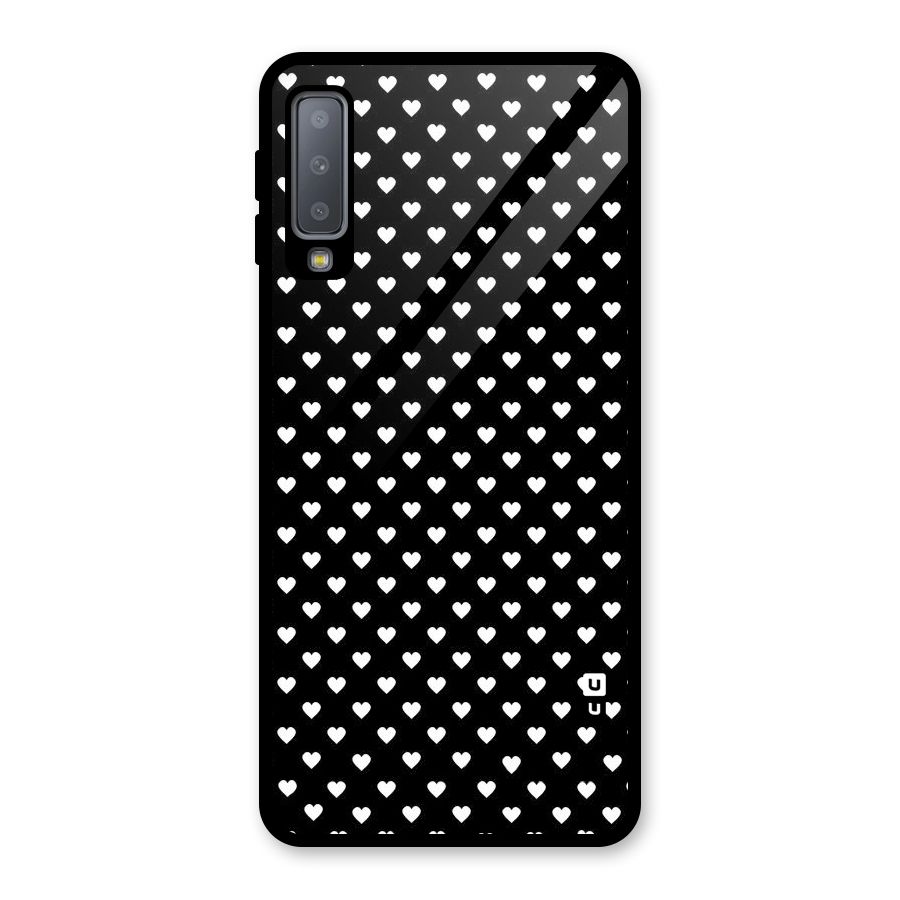 Classy Hearty Polka Glass Back Case for Galaxy A7 (2018)