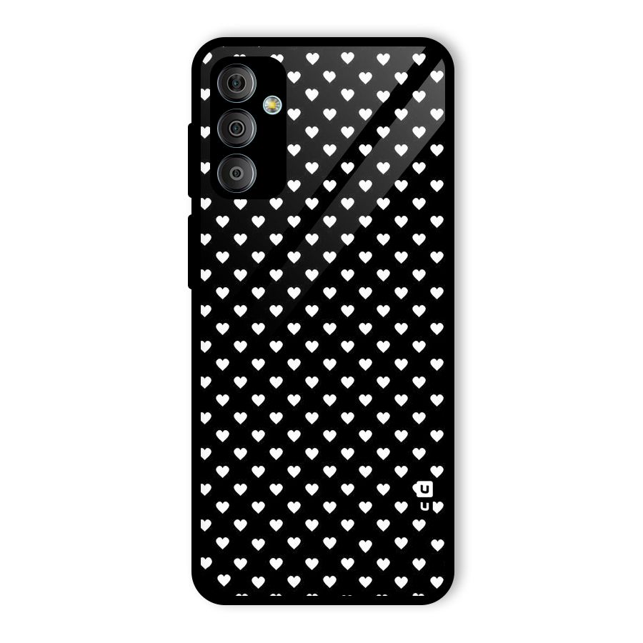 Classy Hearty Polka Glass Back Case for Galaxy F23