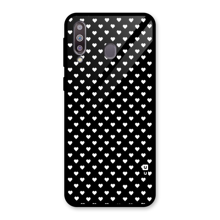Classy Hearty Polka Glass Back Case for Galaxy M30
