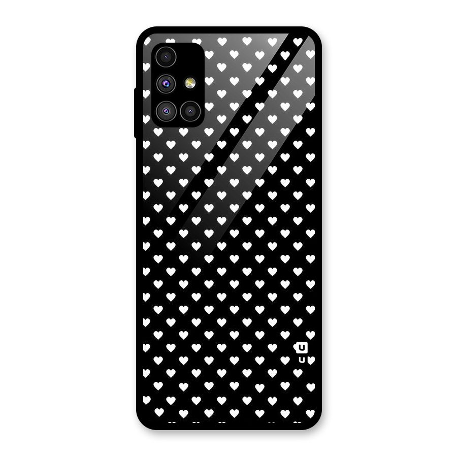 Classy Hearty Polka Glass Back Case for Galaxy M51