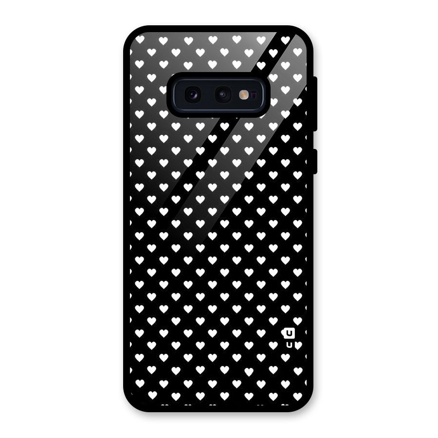 Classy Hearty Polka Glass Back Case for Galaxy S10e