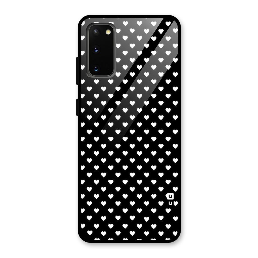 Classy Hearty Polka Glass Back Case for Galaxy S20