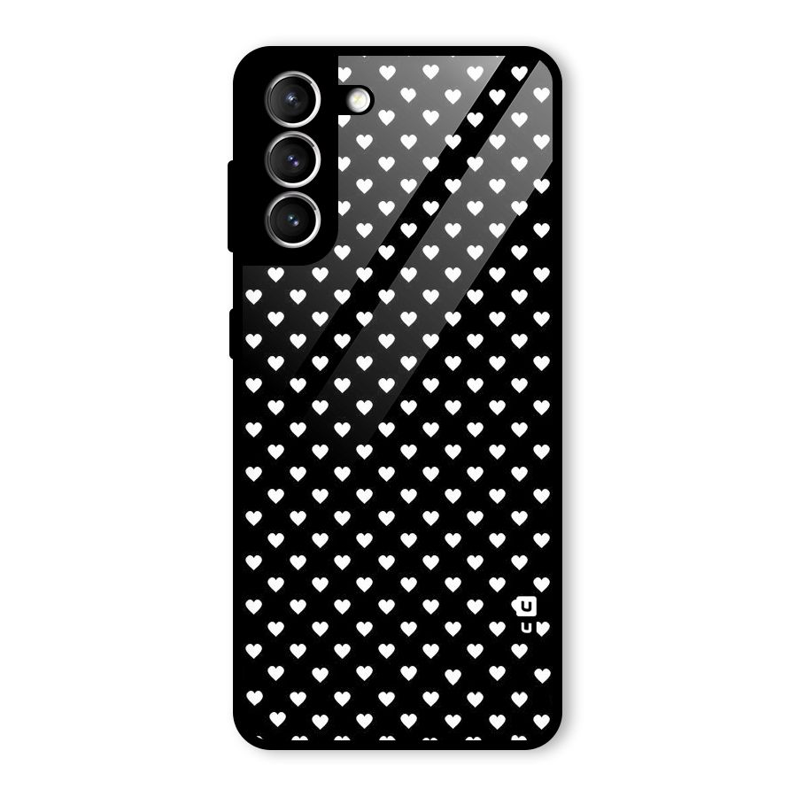 Classy Hearty Polka Glass Back Case for Galaxy S21 5G