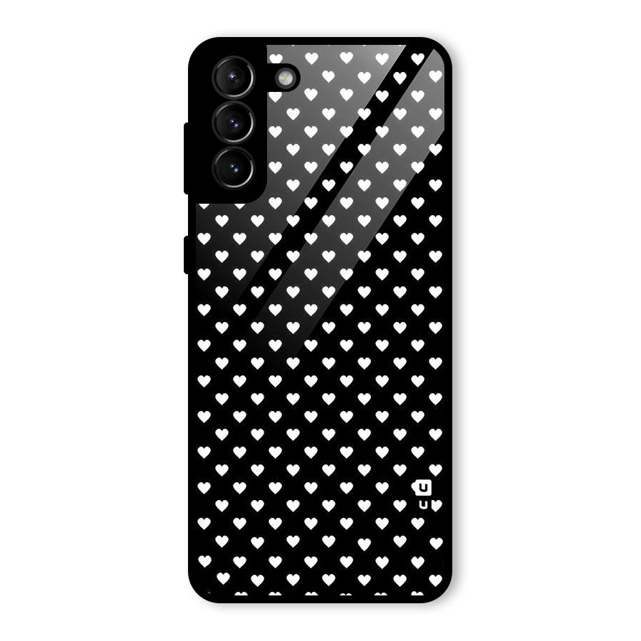 Classy Hearty Polka Glass Back Case for Galaxy S21 Plus