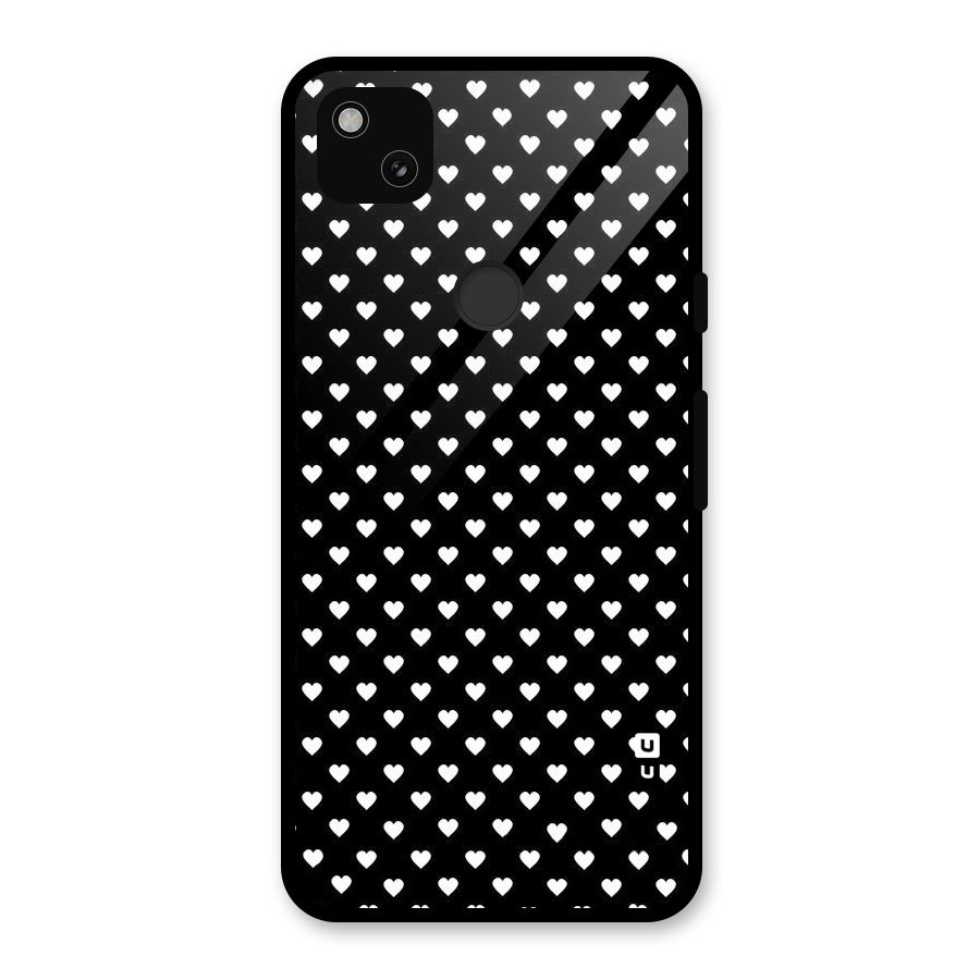 Classy Hearty Polka Glass Back Case for Google Pixel 4a