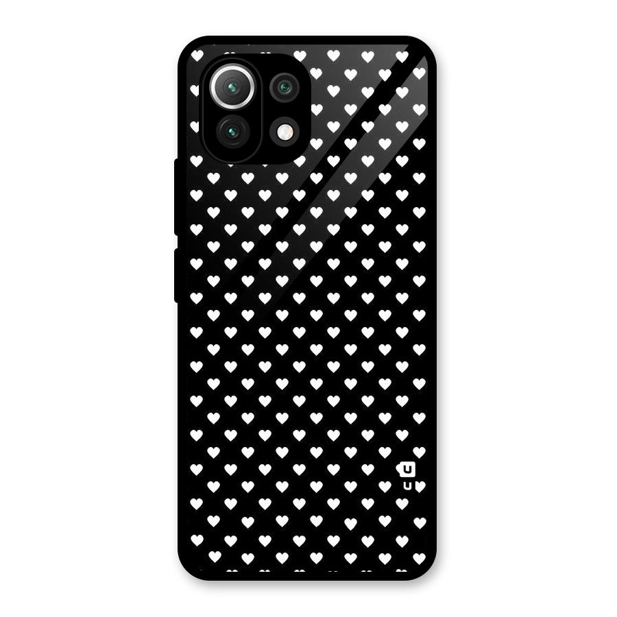 Classy Hearty Polka Glass Back Case for Mi 11 Lite