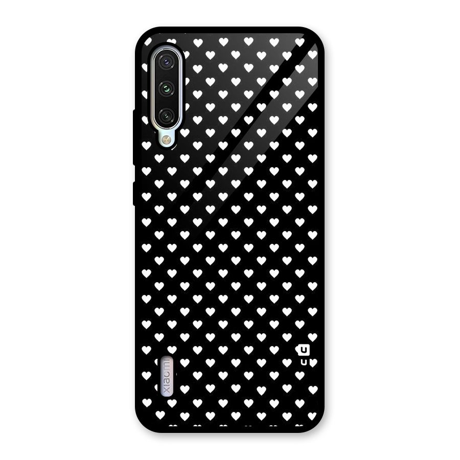 Classy Hearty Polka Glass Back Case for Mi A3