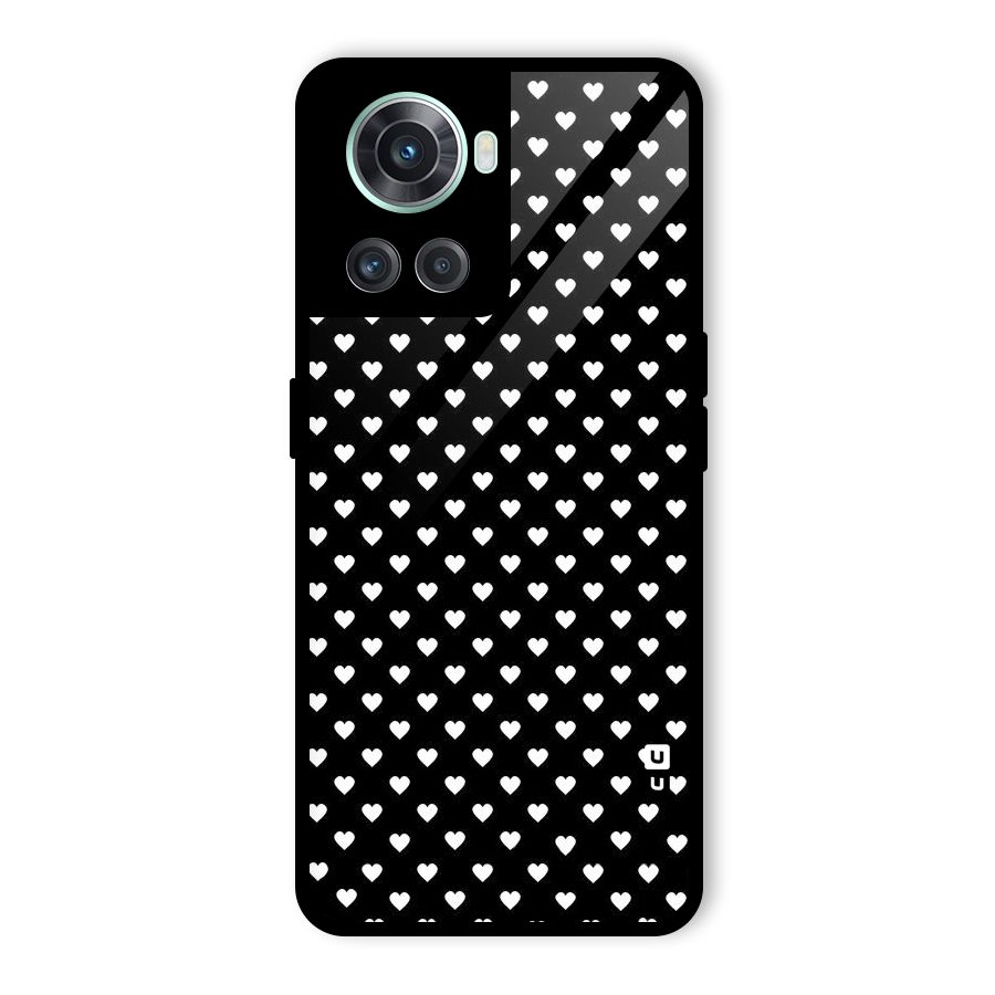 Classy Hearty Polka Glass Back Case for OnePlus 10R