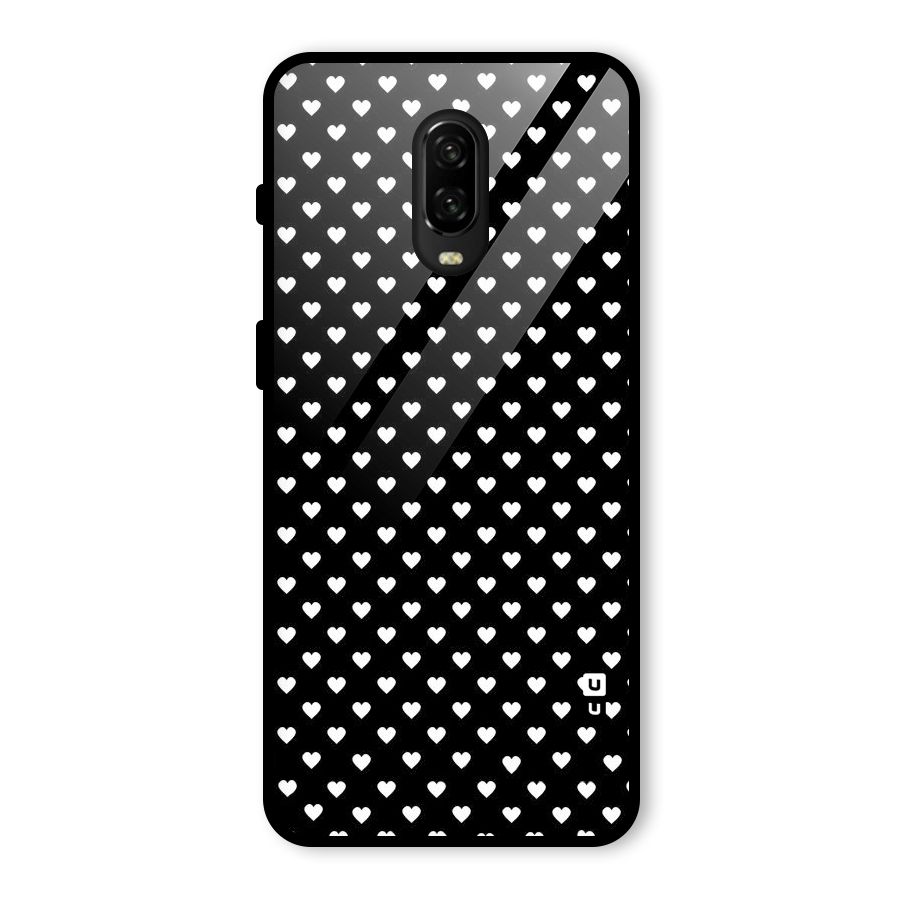 Classy Hearty Polka Glass Back Case for OnePlus 6T