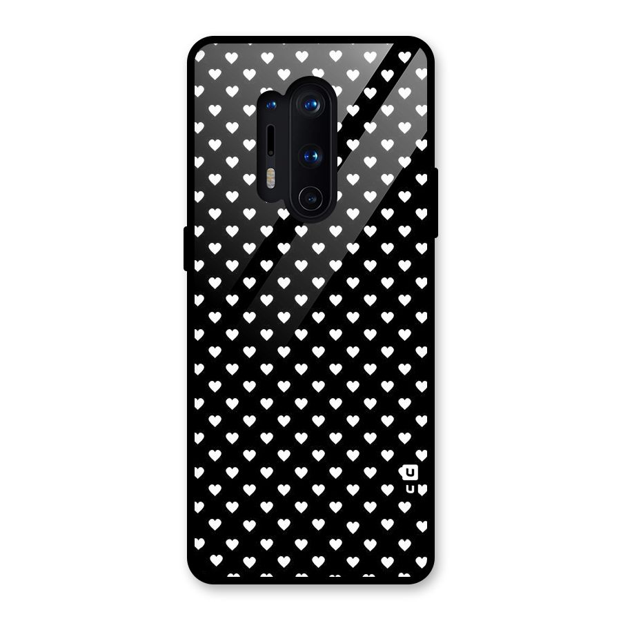 Classy Hearty Polka Glass Back Case for OnePlus 8 Pro