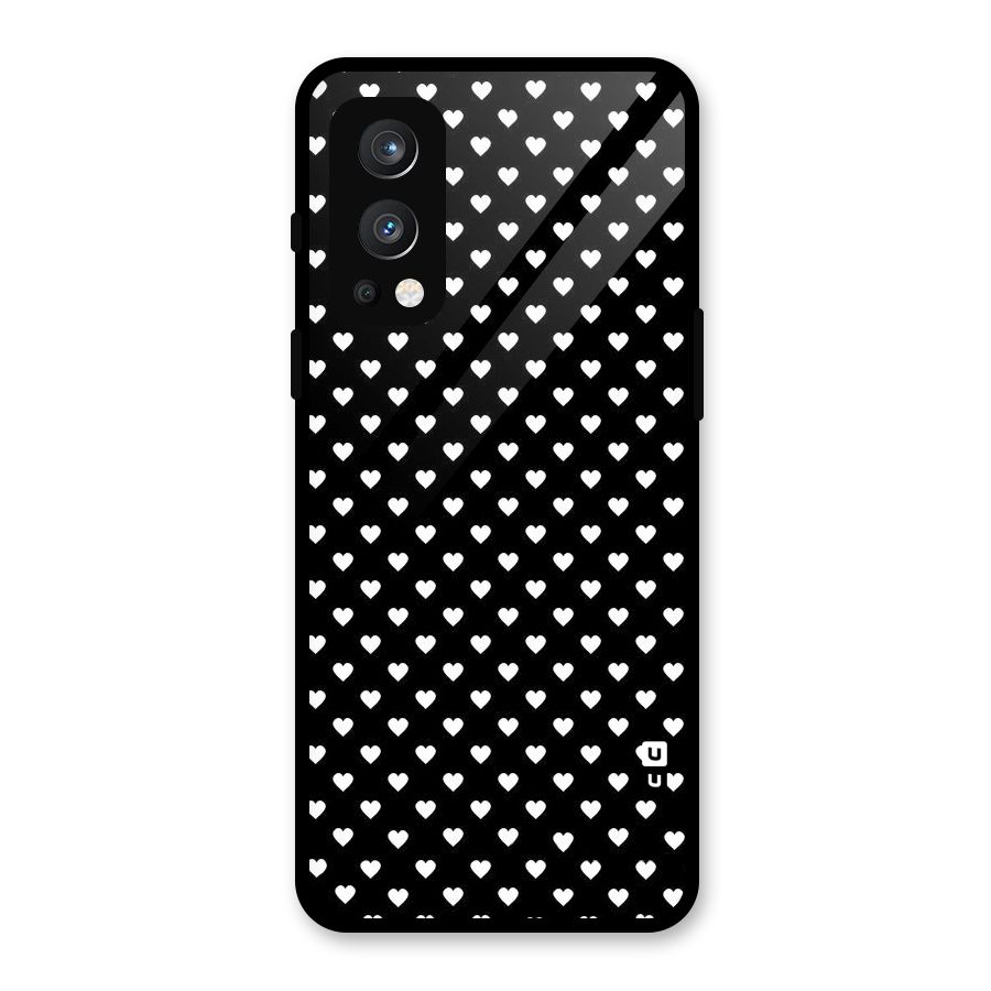 Classy Hearty Polka Glass Back Case for OnePlus Nord 2 5G