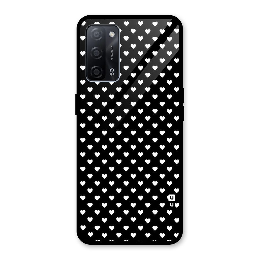 Classy Hearty Polka Glass Back Case for Oppo A53s 5G